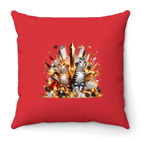 Bengal Kittens Beautiful Asian Cat Throw Pillows