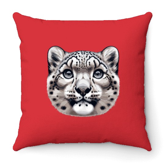 Snow Leopard Leopard White Leopard Throw Pillows