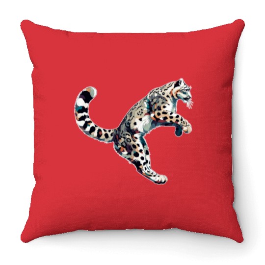 Snow Leopard Leopard White Leopard Throw Pillows