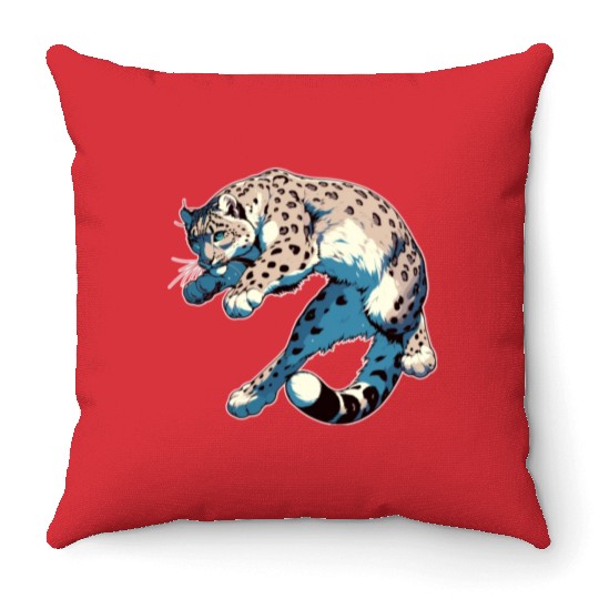 Snow Leopard Leopard White Leopard Throw Pillows