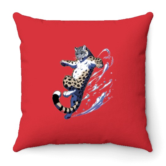 Snow Leopard Leopard White Leopard Throw Pillows