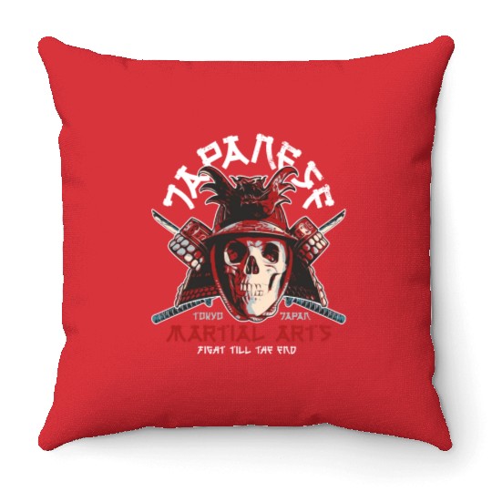 Japanese Samurai Spirit: Tokyo Japan Martial Arts Throw Pillows