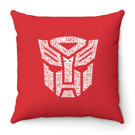 Trans formers Autobots Comics Typography Throw Pillows
