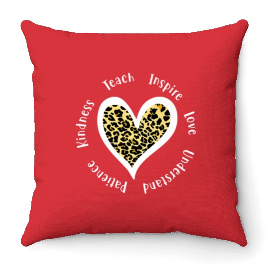 Leopard Print Teacher Throw Pillows