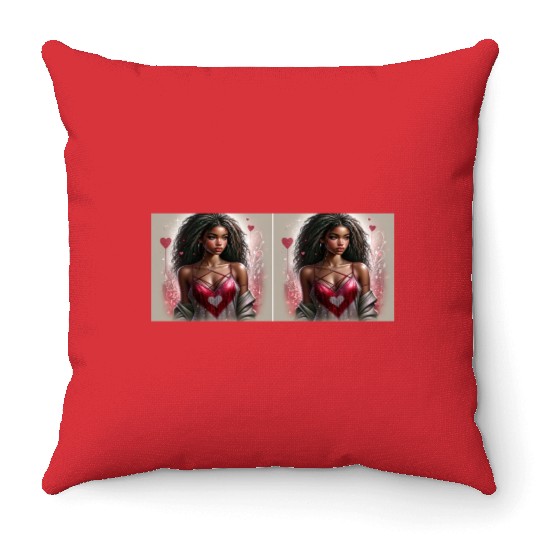 Cupid's Choice: Melanin Magic Throw Pillows