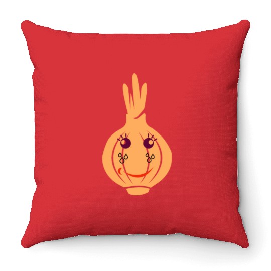 Onion Face Throw Pillows