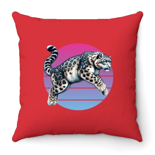 Snow Leopard Leopard White Leopard Throw Pillows