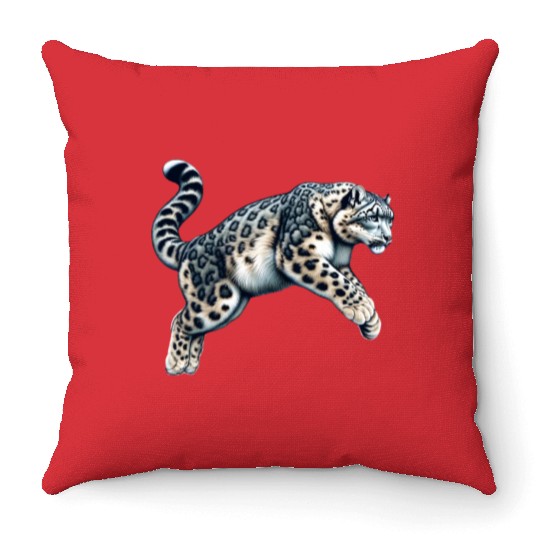 Snow Leopard Leopard White Leopard Throw Pillows