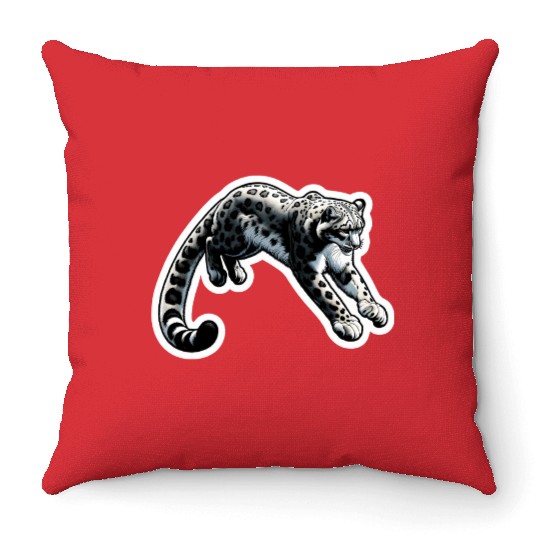 Snow Leopard Leopard White Leopard Throw Pillows