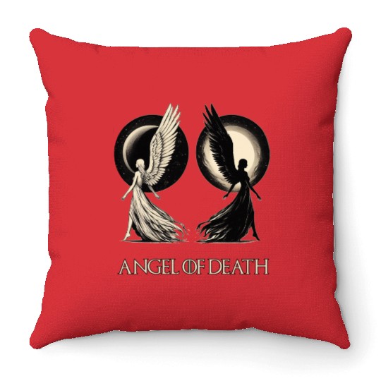 Angel of Death - Sun And Moon Mystical Artwork Throw Pillows