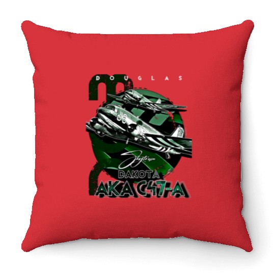 Douglas AKA C-47 Dakota Skytrain Military Version Throw Pillows