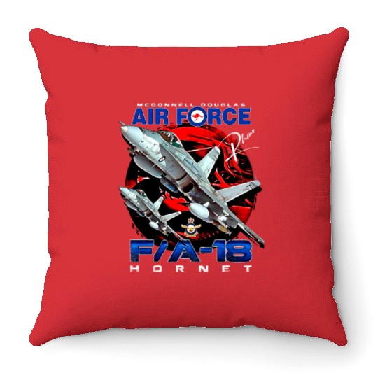 RAAF Australian Air Force FA18 Hornet Fighterjet Throw Pillows