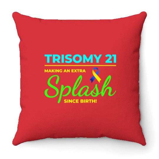 Down Syndrome Awareness Trisomy 21 Splash Throw Pillows