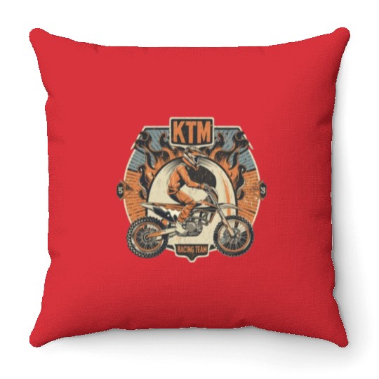 ktm racing team Throw Pillows
