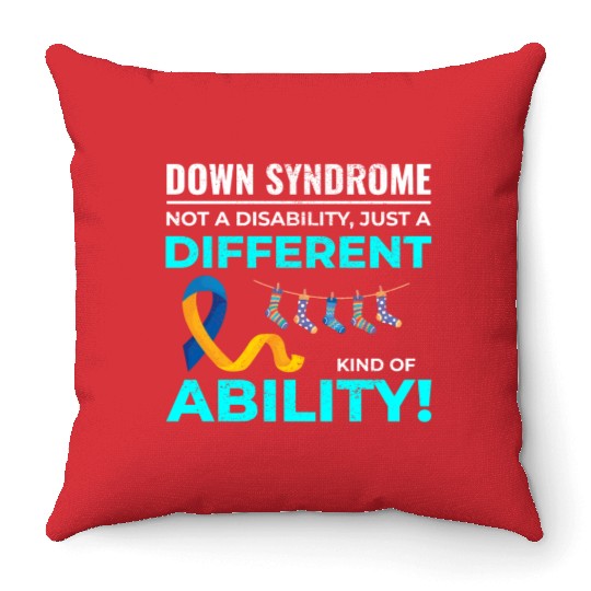 Down Syndrome Awareness Different Ability Throw Pillows