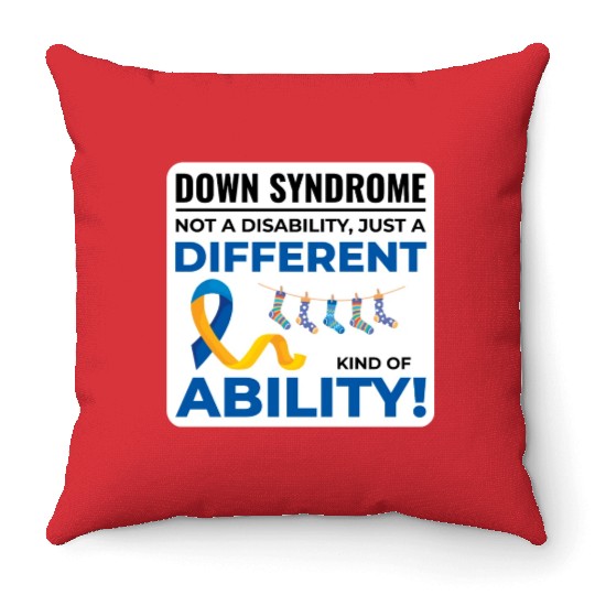 Down Syndrome Awareness Different Ability Throw Pillows