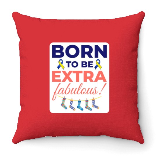 Down Syndrome Awareness Extra Fabulous Throw Pillows