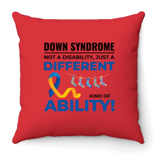 Down Syndrome Awareness Different Ability Throw Pillows