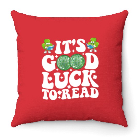 It's Good Luck To Read St Patricks Day Disco Ball Throw Pillows