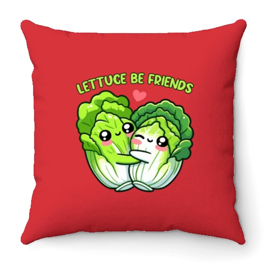 Lettuce Be Friends | Vegan Food Throw Pillows