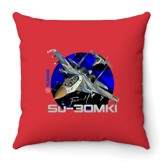 Sukhoi SU-30 MKI Russian Fighterjet Throw Pillows