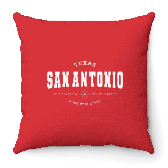 San Antonio (TX) USA Throw Pillows