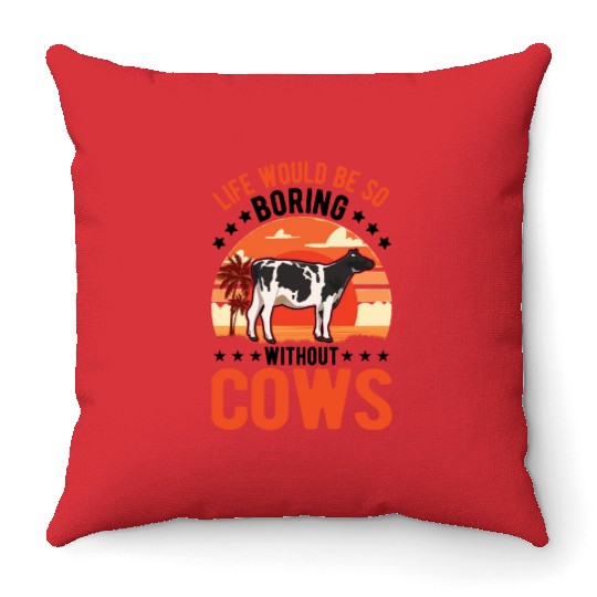 Cow Cattle Breeder Farmer Cows Throw Pillows
