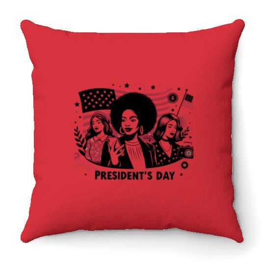 history of us presidents day Throw Pillows