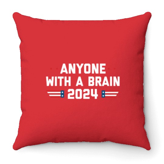 2024 Brain Vote Democracy Anti-Trump Throw Pillows