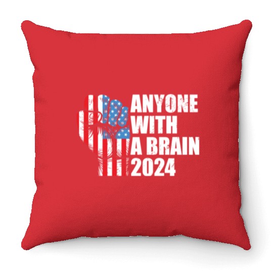 2024 Brain Vote Democracy Anti-Trump Throw Pillows