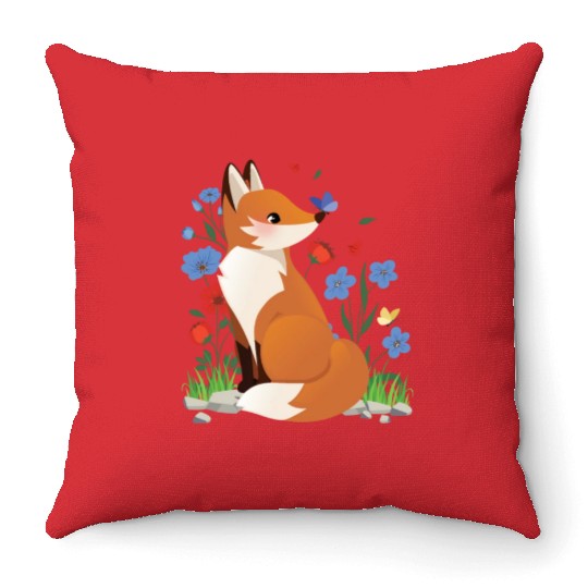 Fox Cottagecore Naturecore Children Throw Pillows