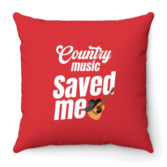 Country Music Saved Me Lover Cowgirl Classical Throw Pillows