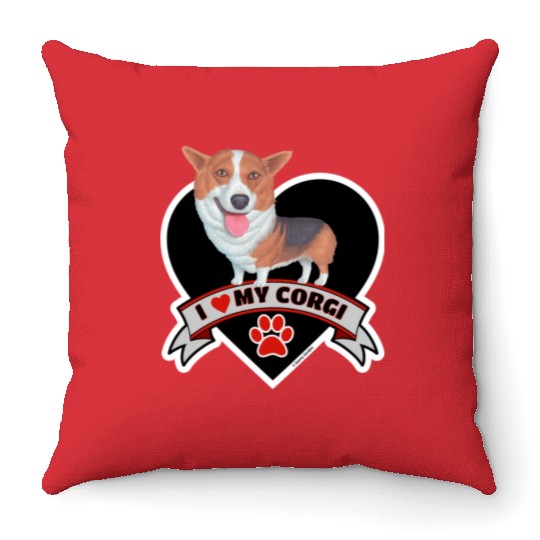 I love my cute Corgi Throw Pillows