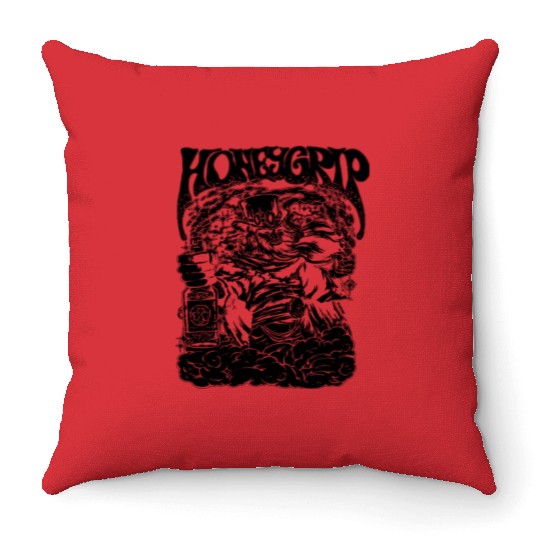 Uncle Funkle Mono Deep Purple Throw Pillows