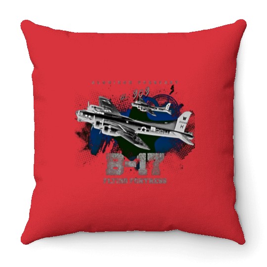 B-17 Flying Fortress heavy us air force bomber Air Throw Pillows