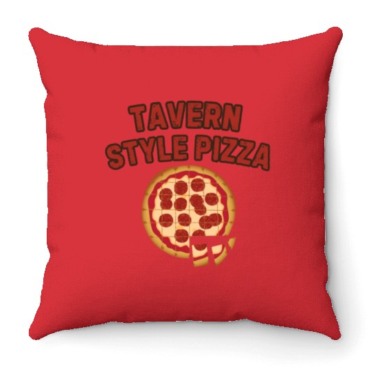 Chicago Tavern Style Pizza Throw Pillows Design