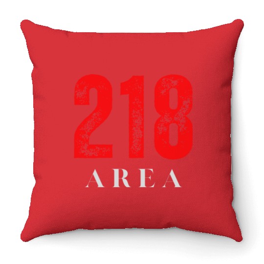 218 Area Code Retro Minnesota Duluth Throw Pillows