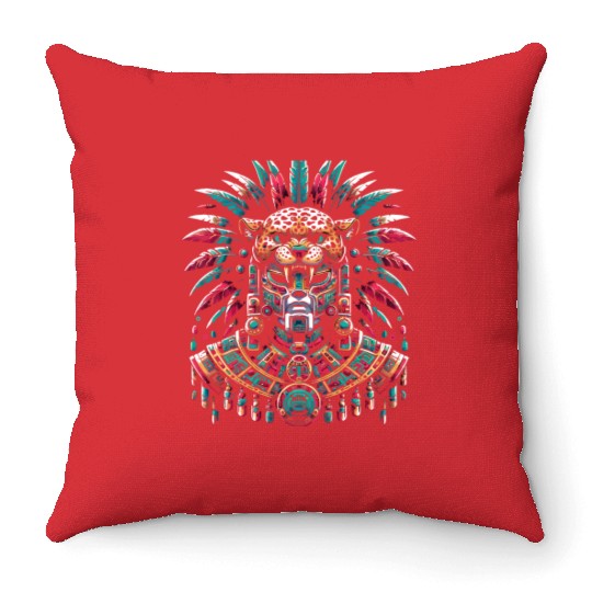 Aztec Jaguar Warrior Aztec Culture Indigenous Throw Pillows