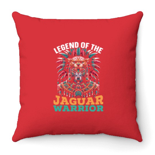 Aztec Jaguar Warrior Aztec Culture Indigenous Throw Pillows