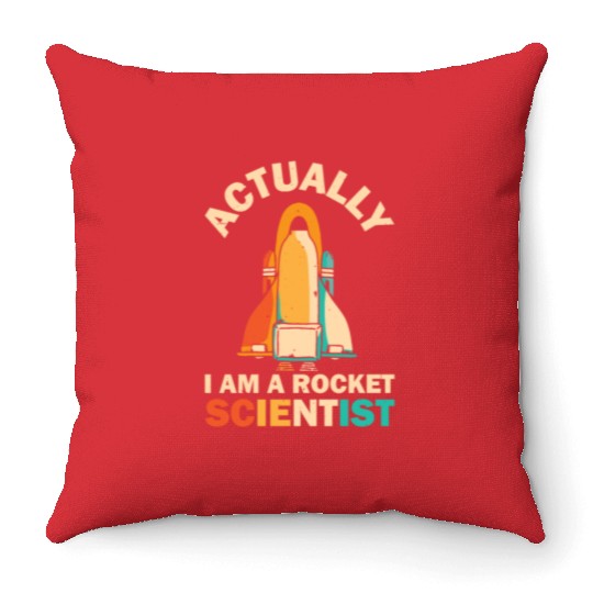Retro Rocket Scientist Space Shuttle Throw Pillows