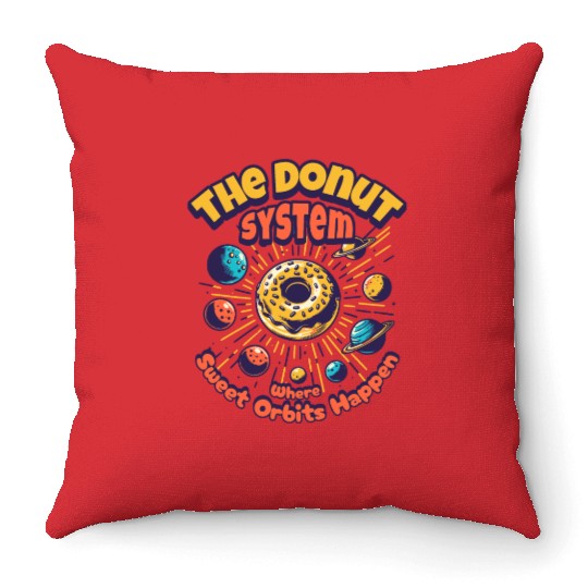 Donut Solar System Throw Pillows