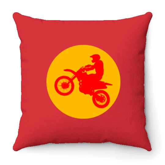 Unique Motorcycle Design for Speed and Thrill Enth Throw Pillows