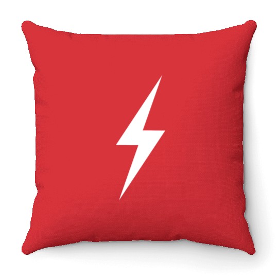 White Lightning bolt Throw Pillows