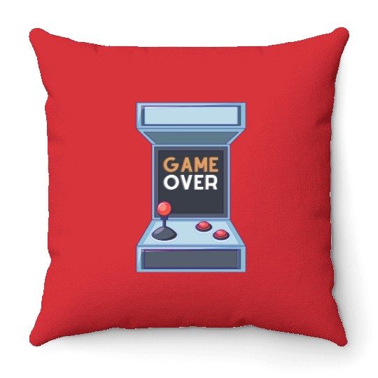 Black And White Modern Game Over Throw Pillows Throw Pillows