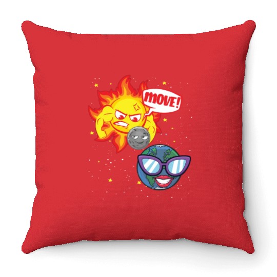 Total Solar Eclipse Move! 4.08.24 Funny Eclipse Throw Pillows