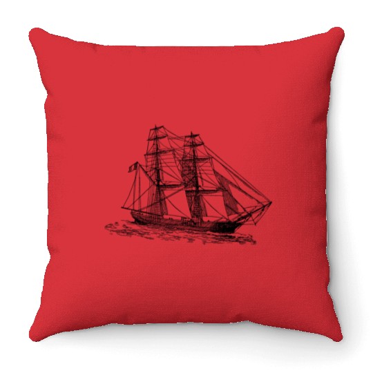 Sailing Boat Sailboat Throw Pillows