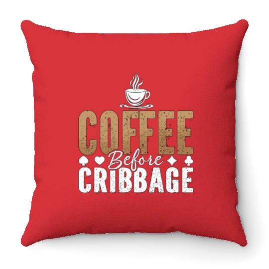 Cribbage Player Coffee Board Game Coffee Lover Throw Pillows