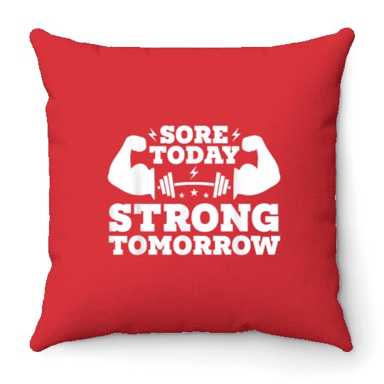 Motivational Fitness Gym Exercise Throw Pillows