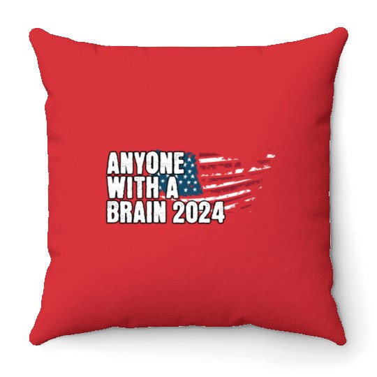 2024 Brain Vote Democracy Anti-Trump Throw Pillows