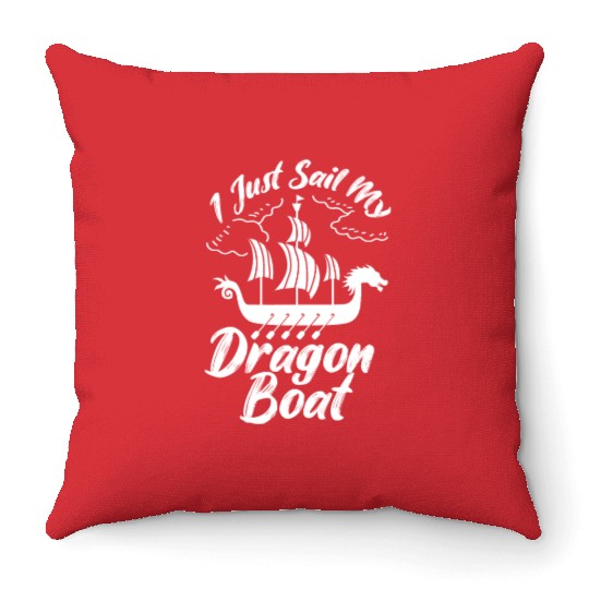 Sail Dragon Boat Boat Sailor or Kayaker Gift Throw Pillows